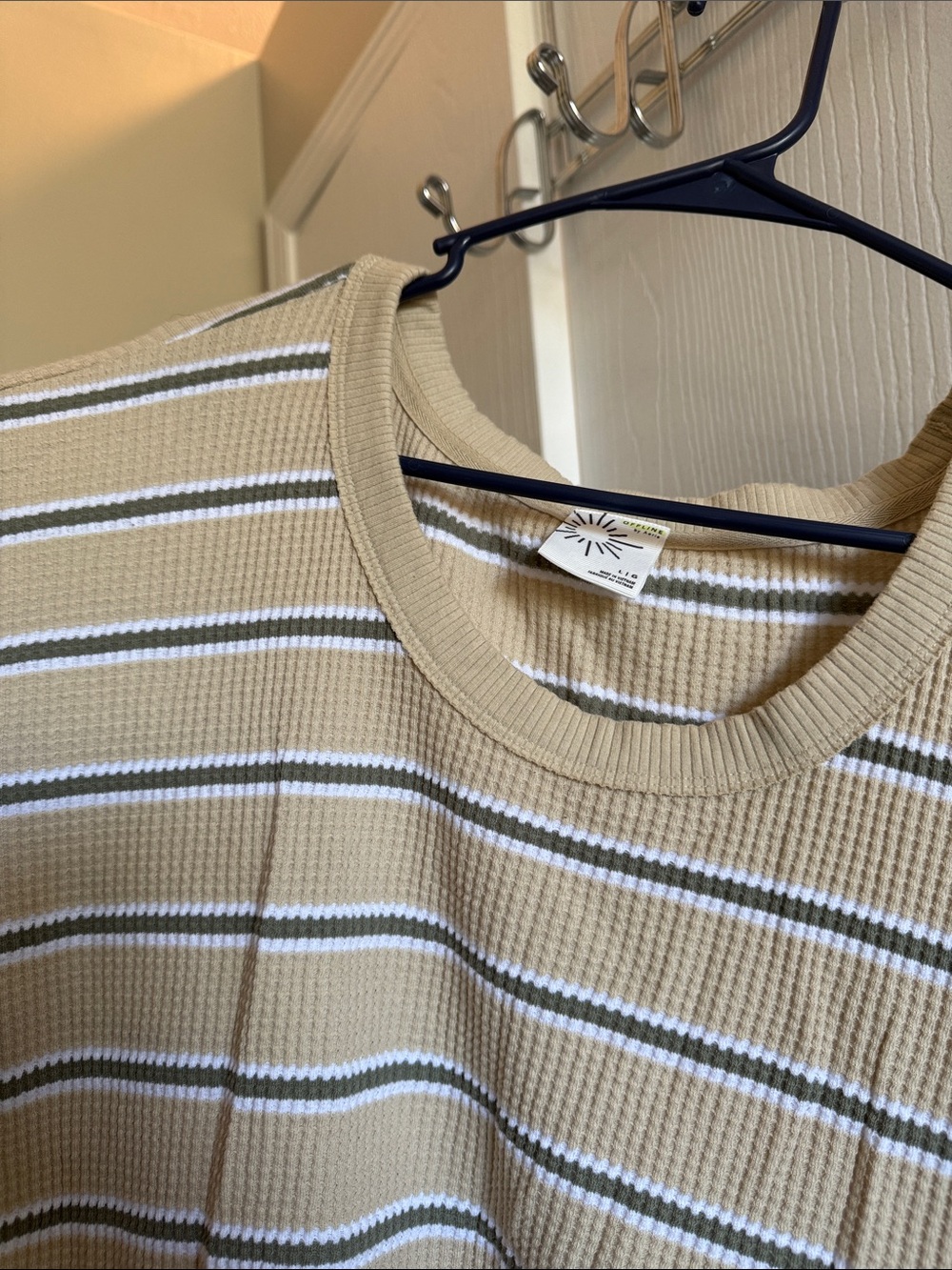 Offline by Aerie Striped Waffle Knit Pullover Sweater - Butter Yellow - Picture 5 of 6